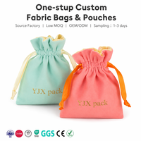 Pochette en velours à doublure contrastée de luxe, sac cadeau avec logo personnalisé, sac de rangement en ruban de satin pour petits accessoires