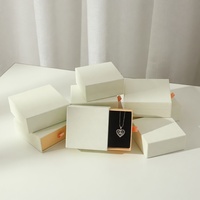 Boîte d'emballage personnalisée pour tiroir, en carton ivoire, boîte cadeau beige pour bijoux avec couvercle pour bracelet