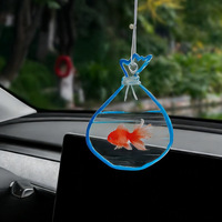 Pendentif mignon en forme de poisson rouge pour rétroviseur, ornement de voiture hautement transparent pour la paix et la bonne chance