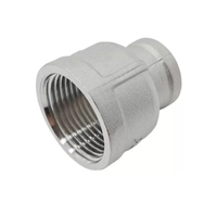 Raccord réducteur forgé en acier inoxydable 304, filetage femelle 3/4" 1/2", adaptateur de tuyau droit DN15, trou de montage pour plomberie gaz