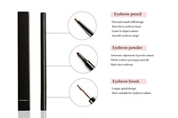 Stylo à sourcils 3 en 1 imperméable à tête longue, lisse, glissement mince, doublure de sourcils marron, Logo personnalisé, crayon à sourcils