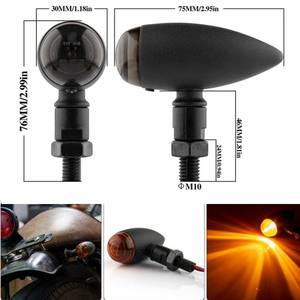 Indicator <b>Light</b> Motorcycle Aluminum Alloy Metal Turn Signals Off-Road Cool <b>Black</b> Bullet Turn Signals - Product Image 3