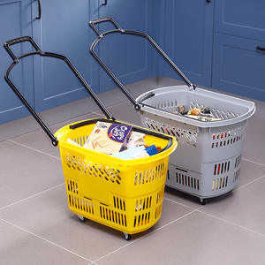 ตะกร้าช้อปปิ้งพลาสติกแบบมีหูหิ้ว พกพาสะดวก ความจุมาตรฐาน หลายสี สำหรับเก็บของชำ - Product Image 3