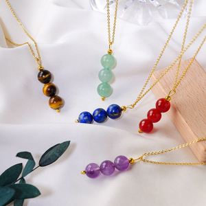 Bestseller 8mm Natural Crystal Bead Pendant - Golden Healer Energy Healing <strong>Engraved</strong> Souvenir De Mariage Jewelry - Product Image 3