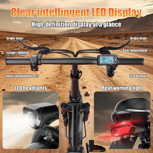 <span class=keywords><strong>Vélo</strong></span> électrique pliable KLEIN 500W 48V 15AH avec batterie au lithium pour adultes, style mini, moteur roue arrière, pneus larges, <span class=keywords><strong>porte</strong></span>-bagages arrière - Product Image 6