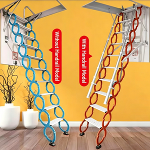 <span class=keywords><strong>Escalier</strong></span> de grenier pliable d'intérieur, échelle télescopique électrique <span class=keywords><strong>avec</strong></span> <span class=keywords><strong>main</strong></span> <span class=keywords><strong>courante</strong></span>, <span class=keywords><strong>escalier</strong></span> de loft moderne pour la maison - Product Image 6