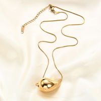 XL23433 kalung Stainless Steel Titanium tetes air klasik kalung choker rantai ular tahan air berlapis emas