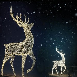 Fabricante de gran tamaño de la vida iluminada decoración Led 3D motivo de luz animales ciervos <span class=keywords><strong>Navidad</strong></span> <span class=keywords><strong>exterior</strong></span> para Centro Comercial - Product Image 3