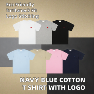 เสื้อยืดคอกลมแขนสั้นปักลายหัวใจผ้าฝ้ายสำหรับผู้ชายสวมใส่สบายๆ - Product Image 2