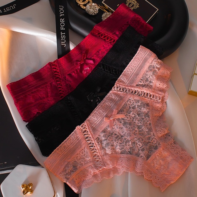 2023 Cheapest Wide Edge Stretch Lace Panties Women Sexy Underwear Transparent Mesh Thong V Shaped Waist Women's Lingerie