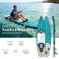 Planche de paddle gonflable de 12 pieds en PVC Drop Stitch avec siège de kayak, pompe et kit de réparation, SUP pour yoga, surf, pêche, personnalisable OEM