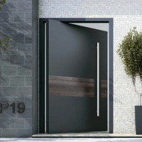 Porte d'Entrée Double Blindée Anti-Effraction en Aluminium Sculpté de Luxe, Résidentielle à Battants Inégaux