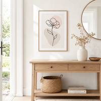 Impression sur toile encadrée de fleurs en art minimaliste, grande taille, décorative, simple, style nordique, cadeau, décoration murale pour la maison et la chambre