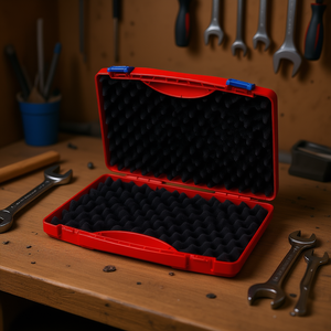 Estuche rojo para herramientas con inserto de espuma para almacenamiento y transporte - Product Image 2