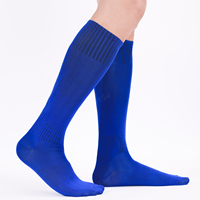 Respirant Classique Plein Polyester Durable Couleur Unie Sur Le Mollet Tube Coussin Bas Chaussettes De Football