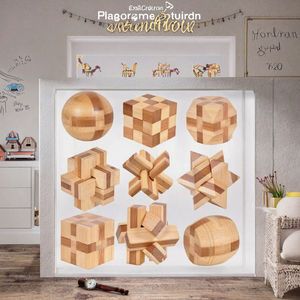 남여 공용 3D 실린더 브레인 티저 클래식 우드 탱그램 퍼즐 세트 가정용 마법 교육용 IQ 테스트 아버지의 날 선물 - Product Image 3