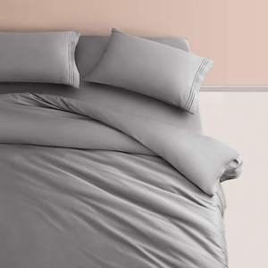 1800 fils compter haute qualité doux <span class=keywords><strong>pas</strong></span> <span class=keywords><strong>cher</strong></span> en gros brodé microfibre brodée ensembles de draps 4 pièces - Product Image 1