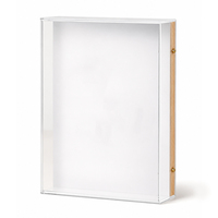 Vitrine murale en acrylique avec fond en bois, cadre de présentation transparent pour objets commémoratifs et figurines, boîte à ombre pour rangement et exposition