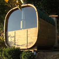 Desain Modern 4 ~ 6 orang, kubus kayu Solid ruang Sauna pemanas listrik Sauna uap basah untuk penggunaan luar ruangan vila