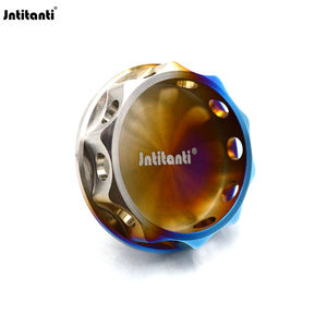 Новая высококачественная крышка масляного бака двигателя Jntitanti из титана Gr.5, размер M35, цвет синий с эффектом обжига, обработанная на ЧПУ, для гоночных автомобилей - Product Image 1