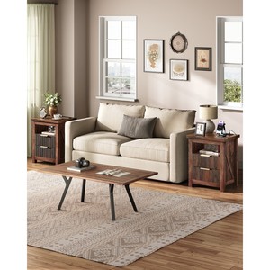 Mesa Auxiliar Acanalada con Cajón al por Mayor, Mesa Auxiliar Moderna Acanalada con Cajones, Mesa Auxiliar Acanalada con Cajón para Lámpara - Product Image 4