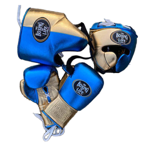 Guantes de Boxeo MMA con Cordones y Protector de Cabeza para Entrenamiento, Sparring, Trabajo con Saco de Boxeo, Transpirables, Duraderos, de Cuero, con Logotipo Personalizado OEM - Product Image 1