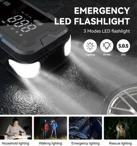 12 В портативный автомобильный стартер с воздушным компрессором автомобильный аккумулятор стартер электростанция Многофункциональный стартер - Product Image 5