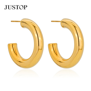 Aros de moda OEM/OEM, impermeables, de acero inoxidable, chapados en oro, hipoalergénicos, proveedor de joyería de moda, aretes de acero inoxidable - Product Image 2