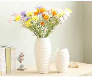 סיטונאי באיכות גבוהה פלסטיק חתיכות הסדרים מלאכותיים משי גרברה דייזי פרח עבור בית תפאורה