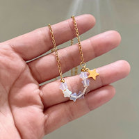 Collier pendentif étoile en pierre naturelle fait main style bohème, chaîne en acier inoxydable plaqué or 18 carats, vente en gros
