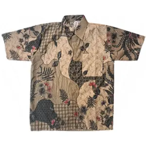 Shirt Premium Heren Casual Batik Indonesië Klassiek Heren Katoenen 100% Shirt Vakantie Batik Indonesia