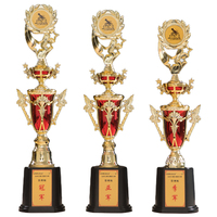 Mini-trophée doré personnalisé en usine, en plastique imprimé UV, style animal, pour compétitions de vélo à pousser GD02