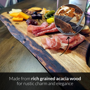 Tabla <span class=keywords><strong>de</strong></span> Cortar <span class=keywords><strong>de</strong></span> <span class=keywords><strong>Madera</strong></span> <span class=keywords><strong>de</strong></span> Acacia con Borde Natural y Asa Redonda, Ecológica, para Servir Charcutería, <span class=keywords><strong>Precio</strong></span> <span class=keywords><strong>de</strong></span> Fábrica - Product Image 2