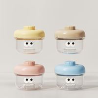 Conteneur portable pour lait infantile en poudre avec corps transparent et couvercle coloré, pot de rangement pour collations pour les voyages