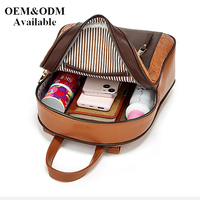 Nouvel ensemble de sacs à dos trois pièces rétro pour femme, style coréen 2026, en cuir souple/PU de couleur unie avec poche pour le voyage