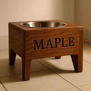 Özelleştirilmiş tek köpek standı kişiselleştirilmiş ahşap yükseltilmiş Pet gıda besleme istasyonu Pet çanak kase tutucu kediler köpekler için yapılan ahşap - Product Image 5