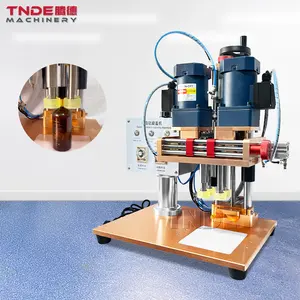 TNDE Rotary Small Desktop Pneumatic Screw Capping Machine Semi Automatic Bottle Tightening Machine for Jar Glass Bottle