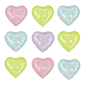 18inch Heart-shaped Jelly Colored Foil Balloon Little Fresh Love Double Sided Balloon Birthday Party Wedding Celebration