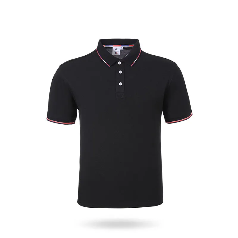 Camisa polo de golfe casual masculina logotipo personalizado bordado em malha de poliéster algodão material de trabalho para camisetas