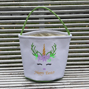 Cestas <span class=keywords><strong>de</strong></span> Pascua <span class=keywords><strong>de</strong></span> Unicornio Multicolores, Adornos Personalizados para el Hogar, Conejito Bordado, Cubo para la Búsqueda <span class=keywords><strong>de</strong></span> Huevos <span class=keywords><strong>de</strong></span> Pascua - Product Image 3