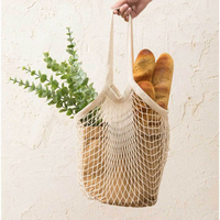 Long manche lavable réutilisable toile coton chaîne fruits maille filet sac épicerie fourre-tout maille sacs pour légumes