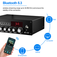 VIRE 70W*2 Ev Tipi Yüksek Güçlü Amfi 2.0 Kanal Stereo HIFI Dijital Surround Ses Sistemi Amfi FM USB Uzaktan Kumandalı AC 100-240V