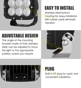 60w 12v 5 pouces Auto moto LED lampe de travail camion tout-terrain motos système accessoires de voiture de Rectangle LED lumière de conduite - Product Image 4