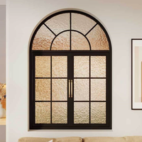 Niche Maker Direct Fenêtre cintrée radiale de haute qualité avec panneau arqué et espacement des barres personnalisé pour mur encastré de hall
