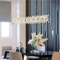 Lampe suspendue décorative dorée moderne pour la maison, lustre luxueux à intensité variable avec ampoule G4, en fer électro-plaqué pour le salon