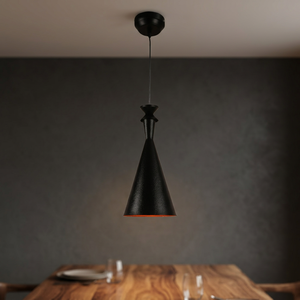 Lampe suspendue ronde en métal en laiton AK fini enduit de poudre noire au meilleur prix pour décor de restaurant/décor d'hôtel - Product Image 2