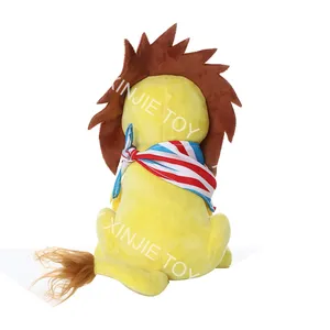 Производители индивидуальные плюшевые желтый Лев игрушка корпоративных талисман новые персонализированные сидящего льва плюшевая игрушка с цветной шарф