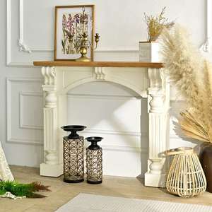 Mesa Consola de Madera Blanca Rústica INNOVA para Apartamento, Sala de Estar, Entrada y Uso en Hoteles, Mueble de Fácil Montaje - Product Image 3