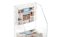 Support d'affichage de journaux en acrylique à 3 niveaux, bibliothèque, bibliothèque, support de rangement pour livres et magazines