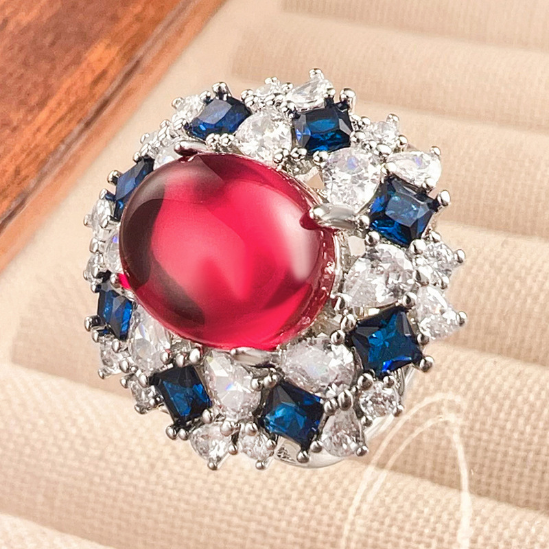 Bague en corindon rouge